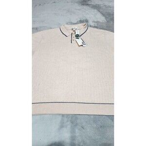 The Commons Men's XXL Light Pink Ribbed Contrast Stitch Sweater Polo Shirt NWT